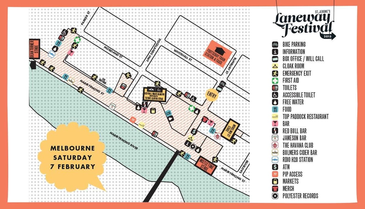 แผนที่ของเมลเบิร์น laneways