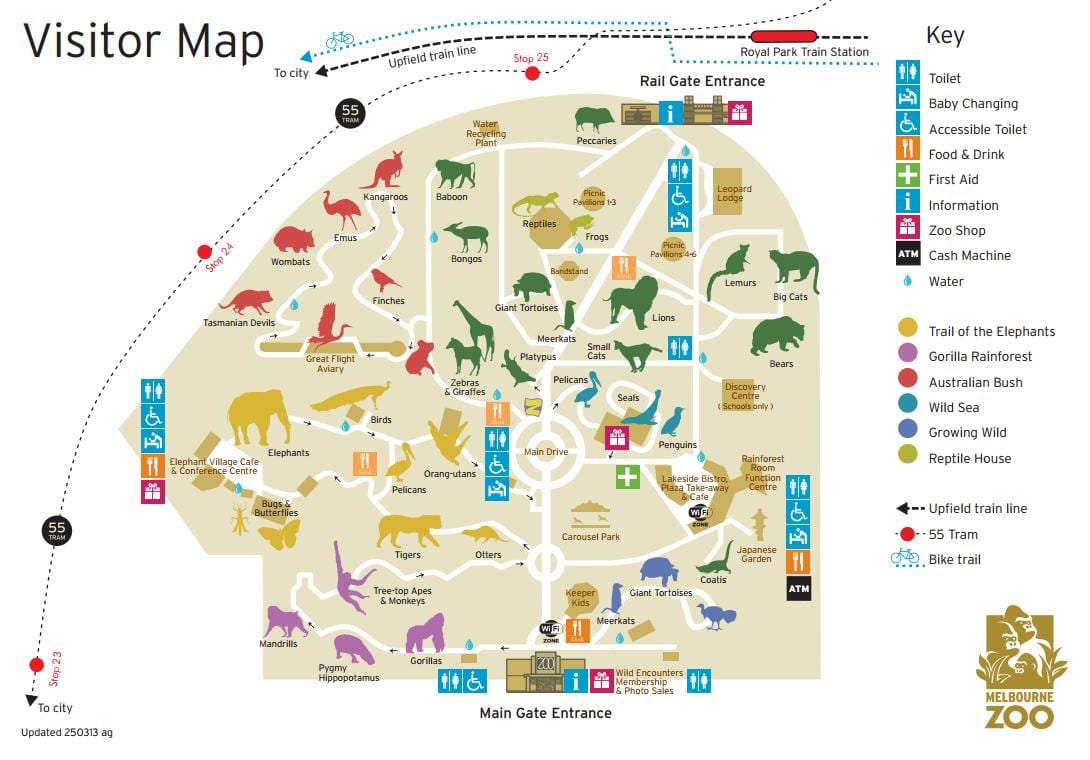 แผนที่ของเมลเบิร์นวนสัตว์