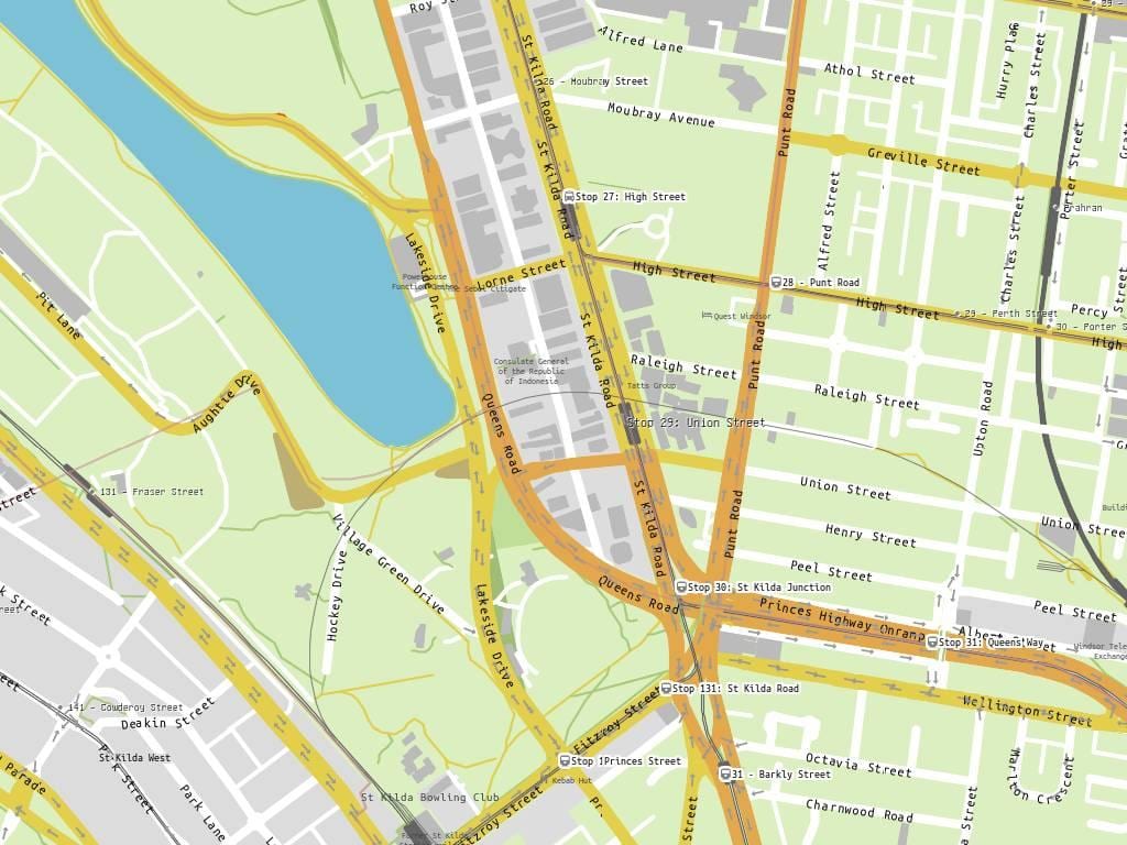 แผนที่ของโรงพยาบาลอัลเฟรด