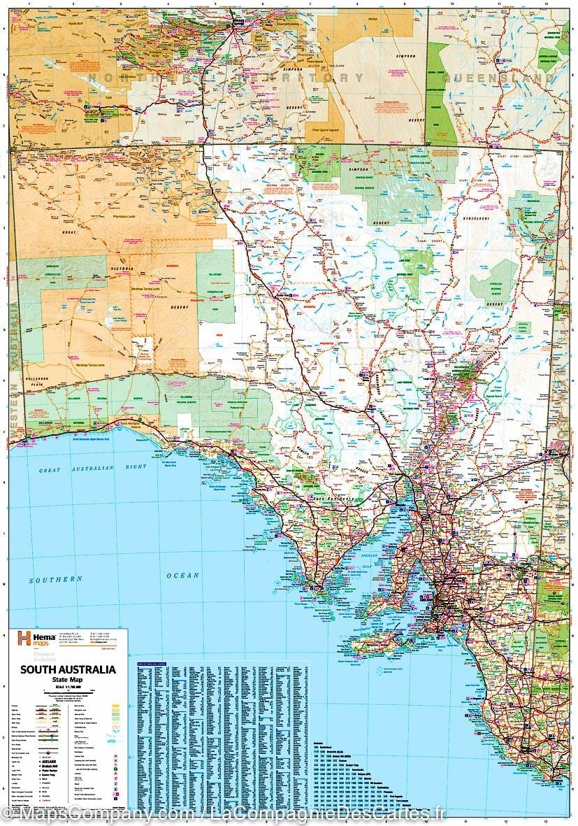 แผนที่ทางตอนใต้ของออสเตรเลีย