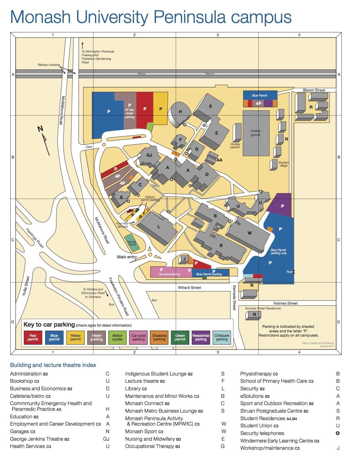 Monash มหาวิทยาลัยวิทยาลัยบนแผนที่