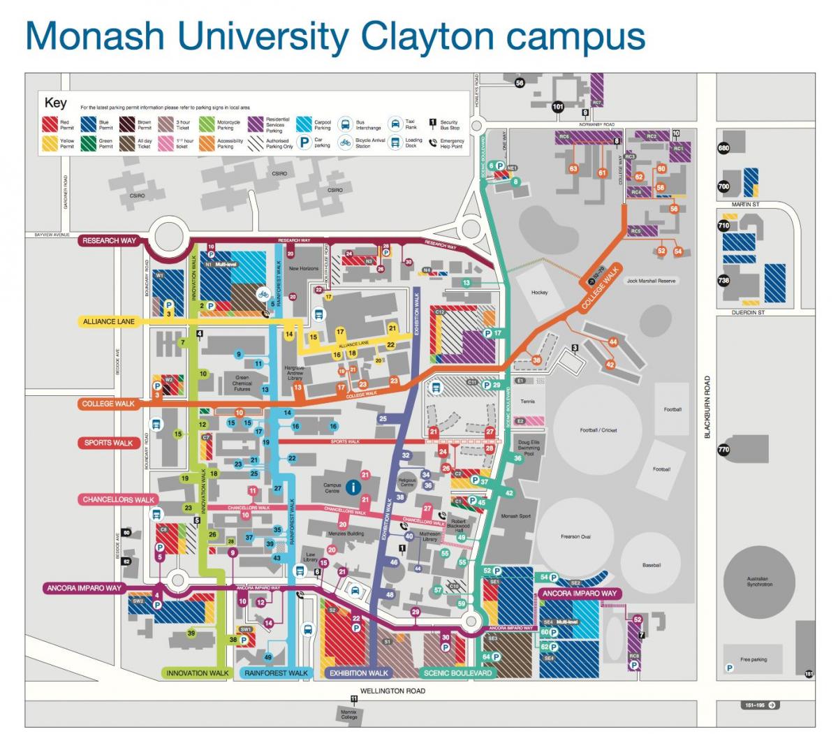 Monash มหาวิทยาลัยเคลย์บนแผนที่