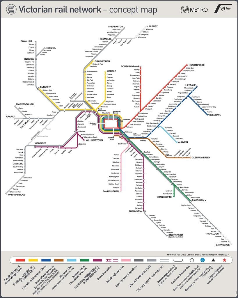ยังเมลเบิร์น ptv แผนที่