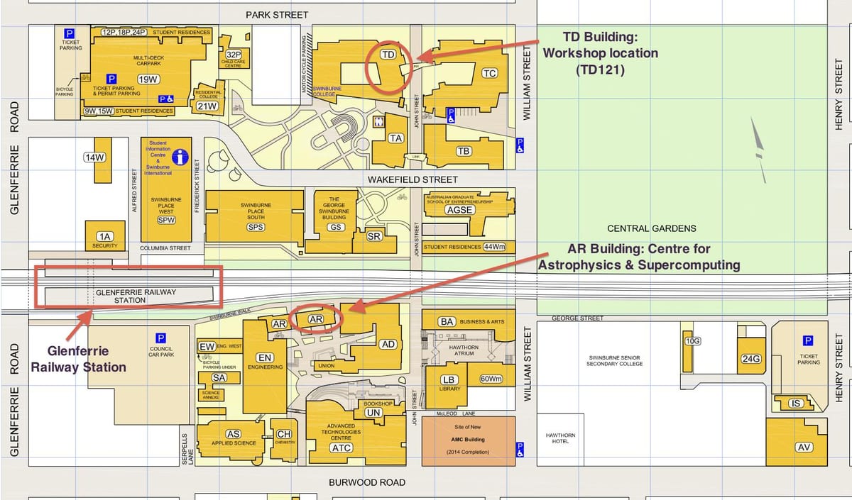 แผนที่ของ Swinburne มหาวิทยาลัย