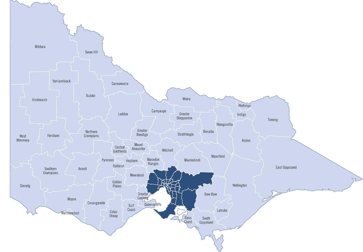 แผนที่ของ Victorian councils