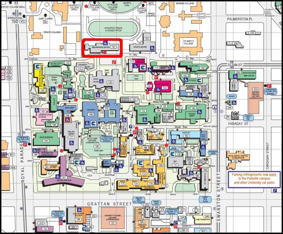 แผนที่ของมหาวิทยาลัยเมลเบิร์น