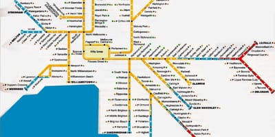 ยังเมลเบิร์น metropolitan พื้นที่บนแผนที่