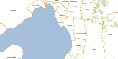 แผนที่ของเมลเบิร์น councils