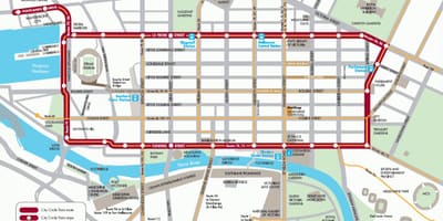 ยังเมลเบิร์นเมืองวงจรถไฟบนแผนที่