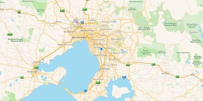 แผนที่ของเมลเบิร์นและหมู่บ้านย่านชานเมืองต่าง