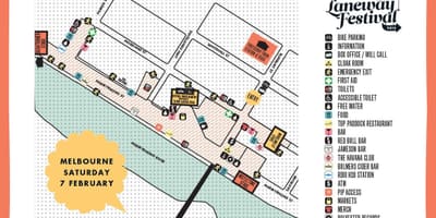 แผนที่ของเมลเบิร์น laneways