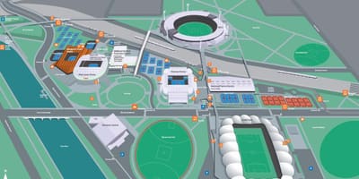 ยังเมลเบิร์น olympic สวนแผนที่