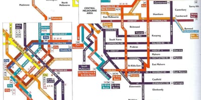 ยังเมลเบิร์นสาธารณะขนส่งแผนที่