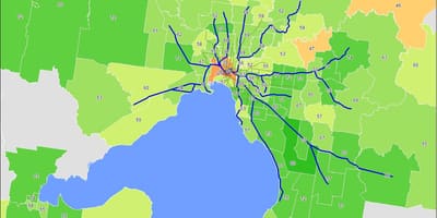 แผนที่ของเมลเบิร์น cbd