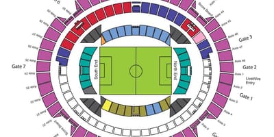 แผนที่ของ Etihad สนามกีฬายังเมลเบิร์น